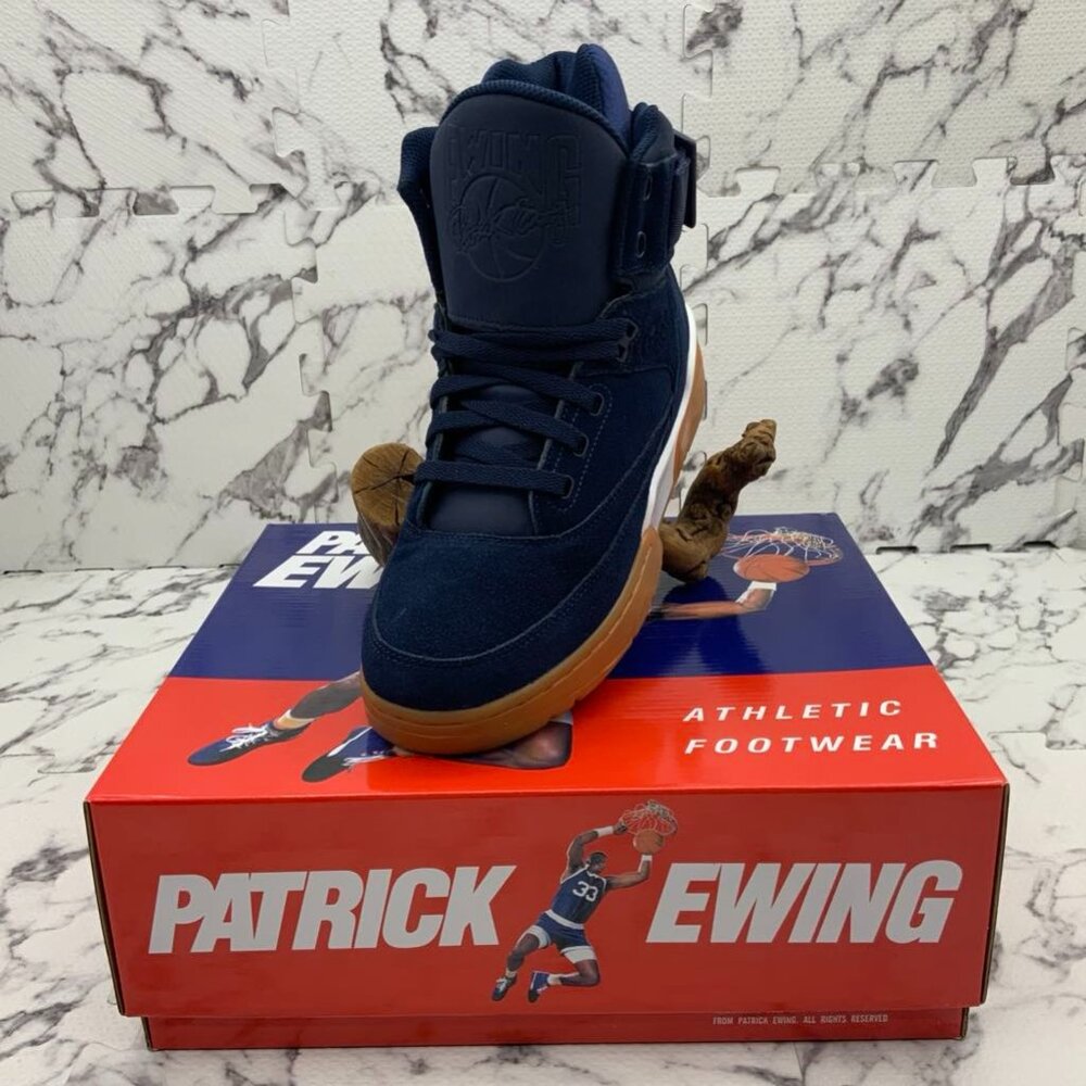 Men’s PATRICK EWING 33 HI Navy | White | Gum Sneakers NWT
